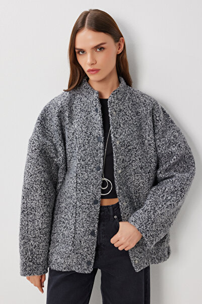 Lovelyİstanbul Oversize Cepli Buklet Ceket LFG0159 ANTRASİT