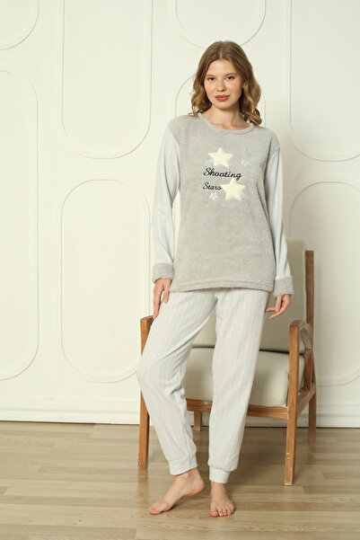 Wordex Fwn 3303 Plush Welsoft Fleece Winter Soft Starry Women's Pajama Set