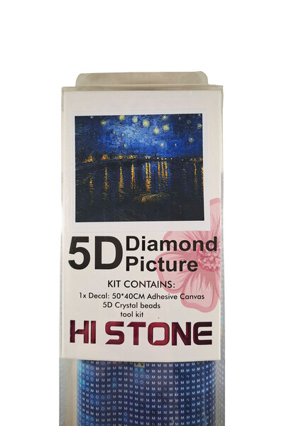 histone 5D Elmas Taş İşleme Kiti 40x50 cm Ren Nehri Üzerinde Yıldızlı Gece Desen