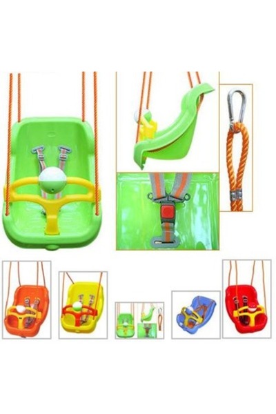 PİLSAN Large swing for children Big Swing Green with removable bumper, ball with rattle,