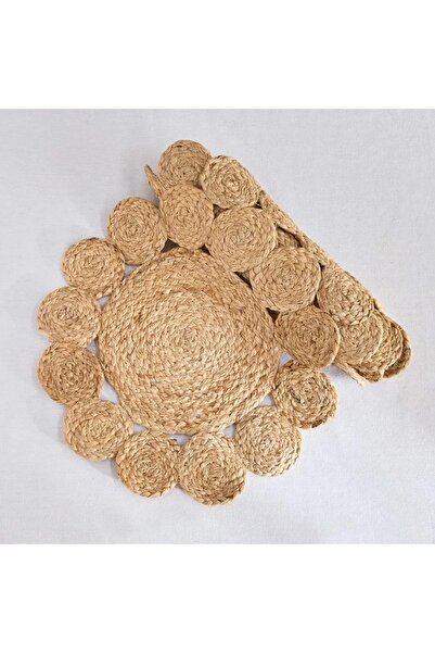 Generic Grain Jute Scallop Table Runner - 40 x 120 cm