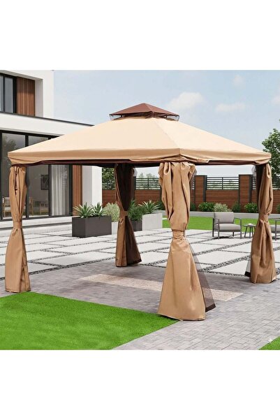 Danube Home مظلة ساندرا الجديدة المصنوعة من الألومنيوم مقاس 3×3 أمتار مع ستائ...