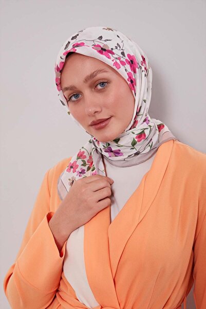 Levidor وشاح ناعم بنمط فرع زهرة المنك