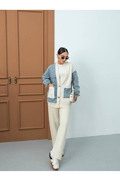 HSNGIYIM Kot detay triko hırka