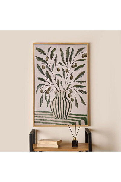 Evidea Deco Green Culture Olive Kanvas Tablo - Yeşil - 90x60 cm