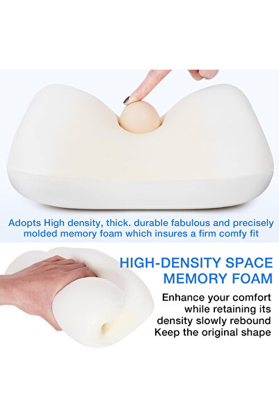 Mob 2PCS Car Neck Rest Cushion Pillows Faux Leather, Memory Foam, Ergonomic Headrest Gray