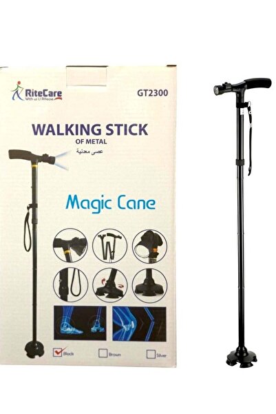 rite care عصا المشي السحرية القابلة للطي والتعديل مع أضواء LED