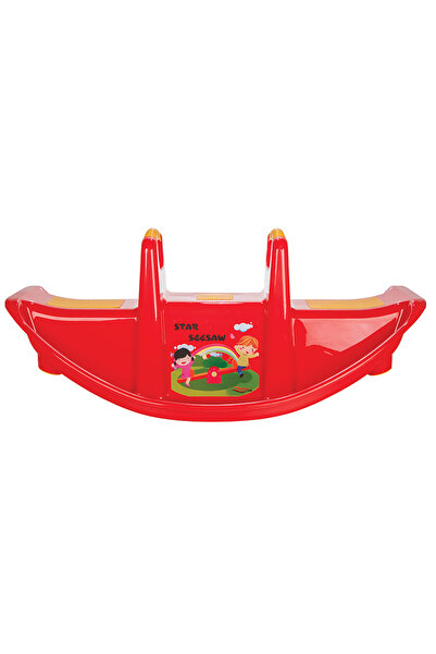 PİLSAN Star Seesaw Red children's swing with support handles, solid plastic, UV resistant, u