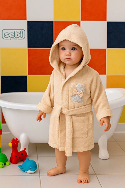 Sebi Prime Ayı Desenli Bornoz Takımı