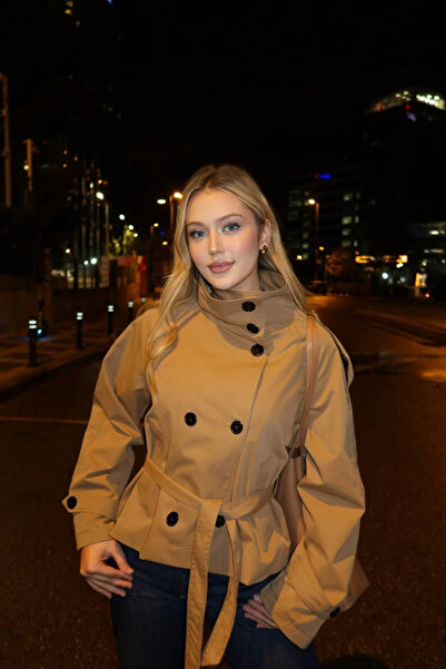 Bak Moda Jachetă maro căptușită