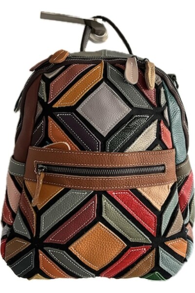 Vera Pelle - Multicolored Leather Women's Backpack