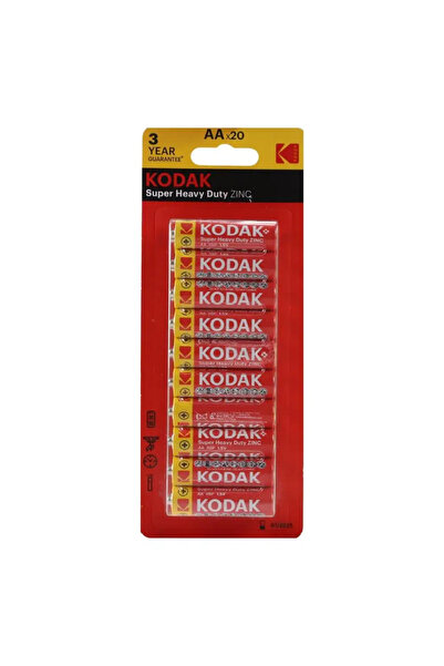 Kodak Super Heavy Duty Zinc Batteries, 1.5V AAx20 Batteries