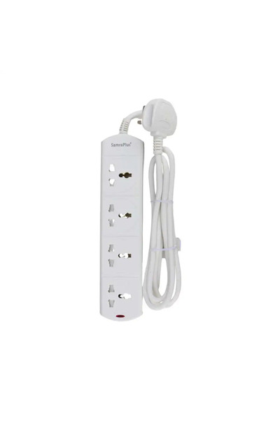 SAMRA Plus 4 Ways Extension Socket 2M- White Color