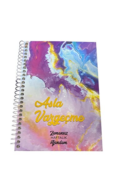 tüftürük Timeless Weekly Planner, Undated Agenda, Perpetual Planner, Spiral Hardcover with Stickers