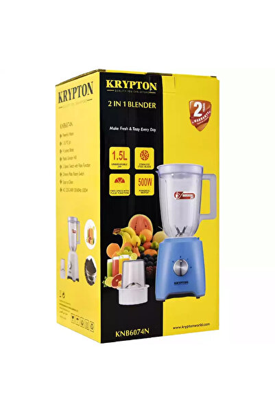 KRYPTON 2in1 Blender with 500W Powerful Motor and 1.5L Plastic Jar- KNB6074N