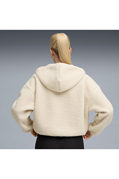 Puma WARDROBE ESS Polar FL Hoodie Krem Kadın Hoodie