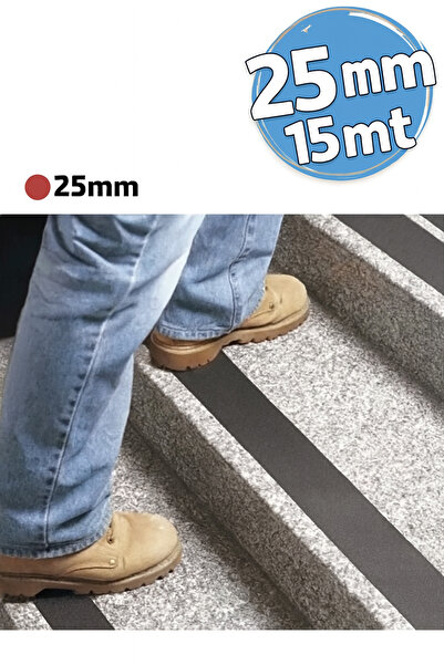 Kamataş Merdiven Zemin Halı Kaydırmaz Güçlü Yapıştırıcılı Bant 25mm x 15 mt