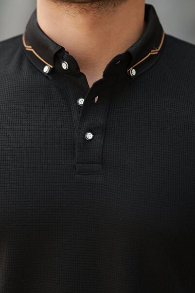 Wear Up Ανδρικό μπλουζάκι με κοντό μανίκι από ύφασμα βάφλα με κουμπιά GACHA