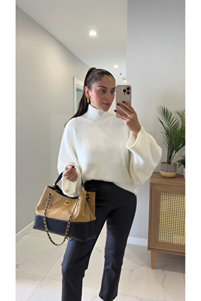BİRCANÇİL Dlvin Nivra Ecru Batwing Sleeve Knitwear