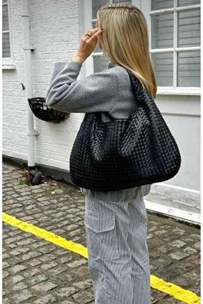 larosee Women's Retro Model L Size Casual Knitted Textured Large Volume Shopp...