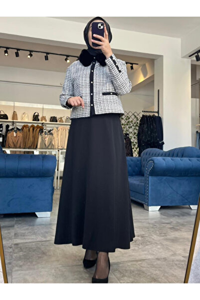 Zühre Women's Fur Collar Detailed Double Suit Tk-1201