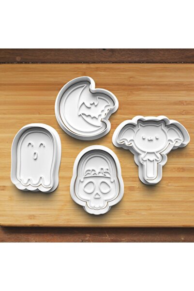 Hobist مجموعة لطيفة من 4 قوالب لصنع الكعك والحلوى لعيد الهالوين 006