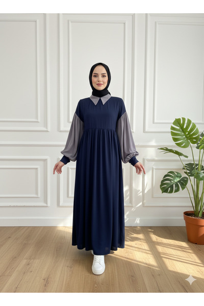 MERVERA فستان من حرير المدينة بلونين مزدوجين