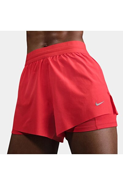Nike Swift Dri-Fit High Waist 2-in-1 Running Kırmızı Kadın Taytlı Şort