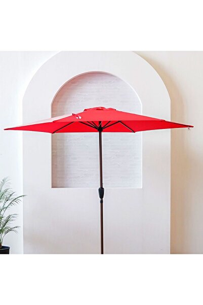 Danube Home Sunvilla 2.7M Outdoor Umbrella Without Base - Red Steel Frame, Durable Polyester Canopy