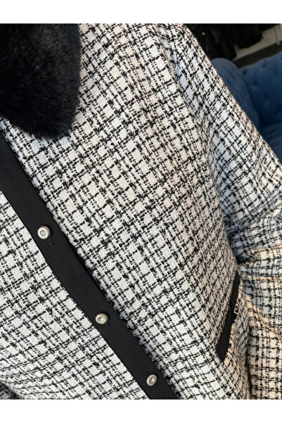 Zühre Women's Fur Collar Detailed Double Suit Tk-1201