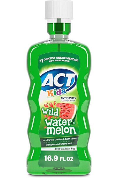Act غسول فم بالفلورايد للأطفال بنكهة البطيخ البري 500 مل