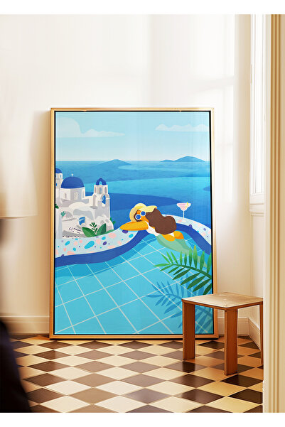 ARTHOUSECOLLECTIVE Santorini Dreams – Colecția Vară / Călătorii – Poster fără...