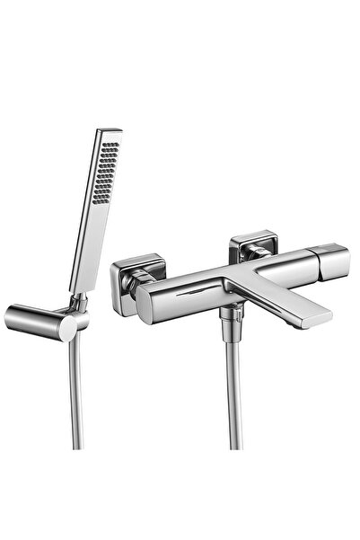 Other Baterie de cadă LAVEO Tores cromată, montată pe perete, cu set de duș