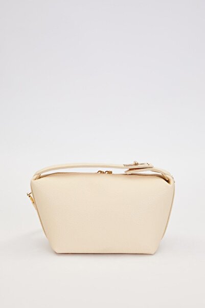 Levidor Cream Stitched Striped Handbag