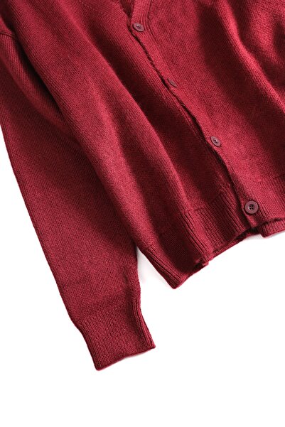 no7man Lorven Burgundy Cardigan