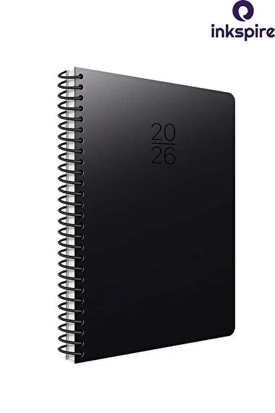 inkspire 2026 Spiralli Ajanda Suni Deri Ciltli 17X24 Cm Çizgili 1 Adet Günlük...