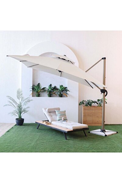 Danube Home مظلة خارجية جديدة من ألميرا، مقاس 3×3 أمتار، بقاعدة متقاطعة - لون...