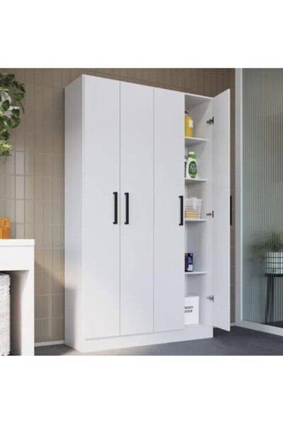 Tdesigno Devrim Çok Amaçlı Dolap,10 Raflı, 2 Kapaklı Mutfak Dolabı Kiler Dola...