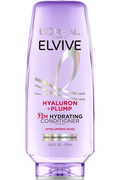 L'Oreal Paris بلسم إلفيف هيالورون بلامب المرطب للشعر الجاف، 12.6 أونصة سائلة