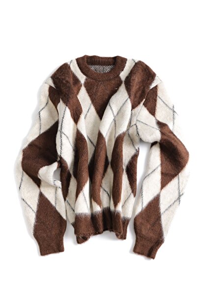no7man Berg Brown Argyle Sweater