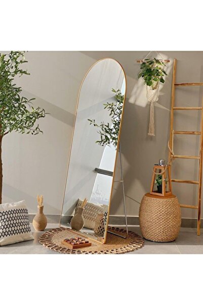Bin shihoon Elegant floor mirror with a golden frame, 160 cm long