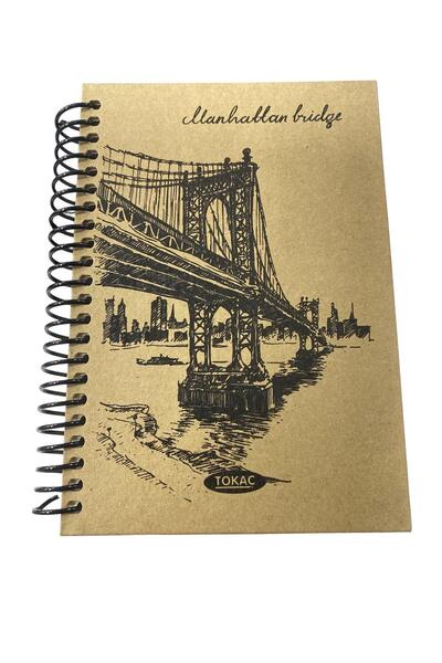 tüftürük Caiet Kraft cu copertă rigidă A5 100 coli cu spirală în linie