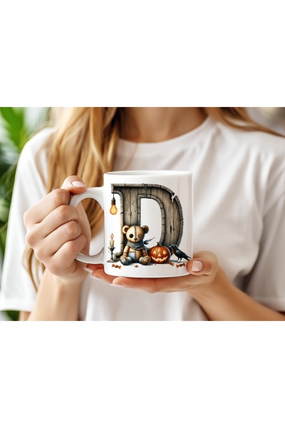 Beramussa كوب على شكل حرف D بتصميم دب الهالوين - غراب الهالوين والقرع - مخيف ...