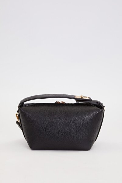 Levidor Siyah Dikiş Çizgili El Çantası