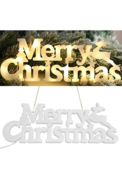 Flippy Christmas LED 3D 'Merry Christmas' Warm Light 27.5x10.5x1.4 cm White