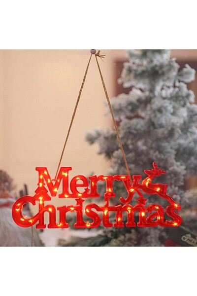 Flippy Christmas LED 3D 'Merry Christmas' Lights, Warm White, 27.5×10.5×1.4 cm, Red