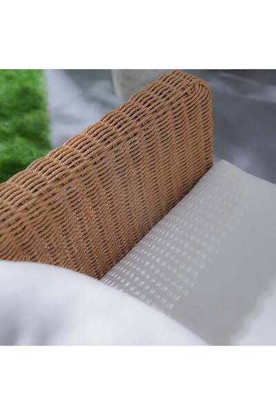 Danube Home Santiago 5-Seater Rattan Sofa Set with Coffee Table - Brown/White - 2-Year Warranty by Ziantti