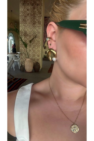 CC Çelik İncili Küpe