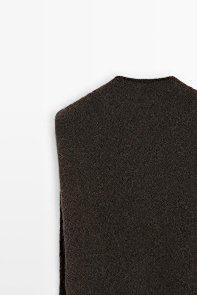 Massimo Dutti Kapüşonlu alpaka karışımlı bebek önlüğü