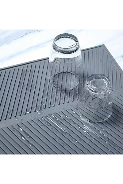 zola Silicone dish drainer, Zola, non-slip, PVC, 43 x 33.5 x 1 cm, gray